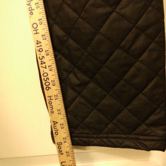 Zara faux leather pants womens S Small black quilted relaxed straight leg - Picture 7 of 8